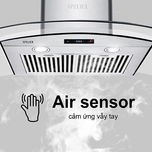 Máy hút khói, hút mùi kính cong Spelier SP - 655 GS