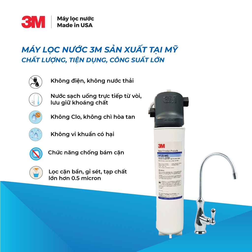 Máy Lọc Nước Lắp Dưới Bồn Rửa 3M BREW120-MS Kèm Vòi 3M