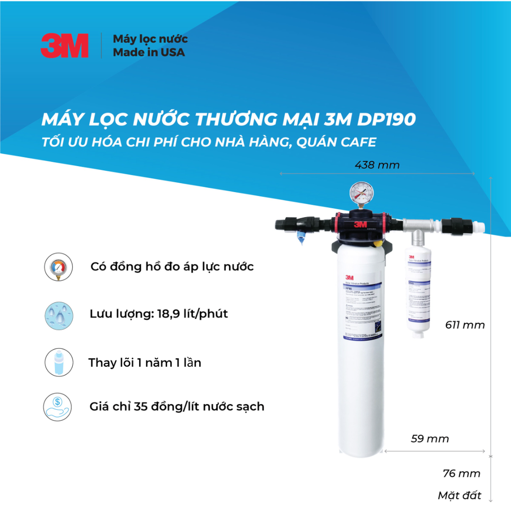 Máy Lọc Nước Công Suất Lớn Dành Cho Thương Mại 3M DP190