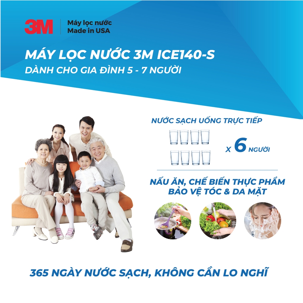 Máy Lọc Nước Lắp Dưới Bồn Rửa 3M ICE140-S Kèm Vòi 3M