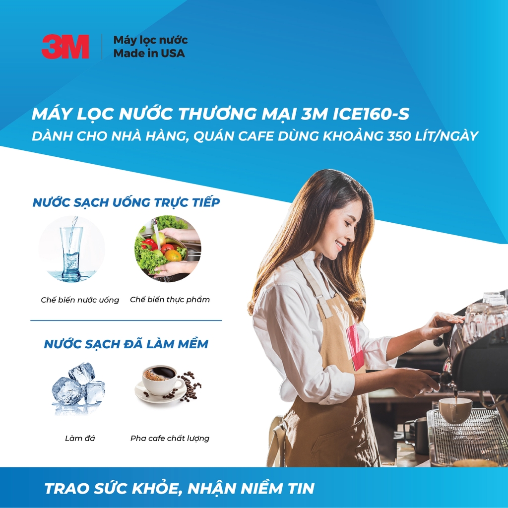 Máy Lọc Nước Công Suất Lớn Dành Cho Nhà Hàng, Quán Cà Phê Vừa Và Nhỏ 3M ICE140-S