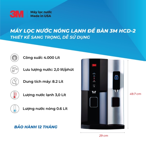 Máy Lọc Nước Nóng Lạnh Để Bàn Cao Cấp 3M HCD2