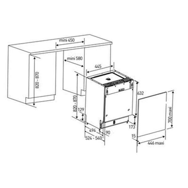 Máy rửa chén bát bán âm Bosch SPI46MS01E Serie 4