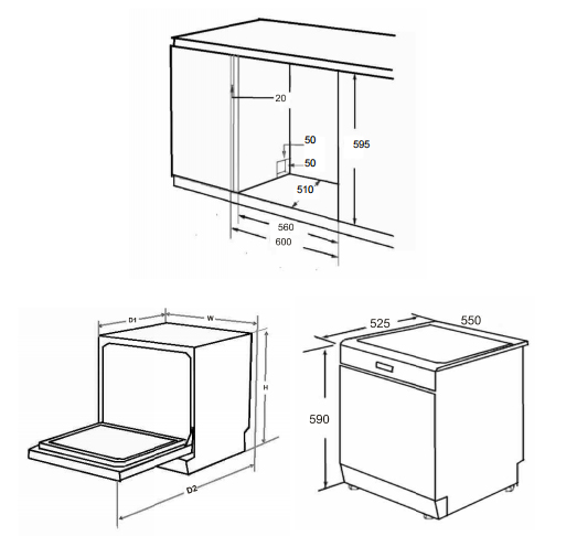 Máy rửa chén bát độc lập Dusler SCE60M08EU