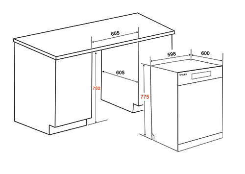 Máy rửa chén bát độc lập Spelier SP 775DW-S