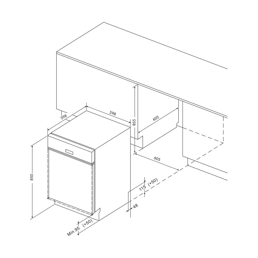 Máy rửa chén bát độc lập Eurosun SMS80EU15E