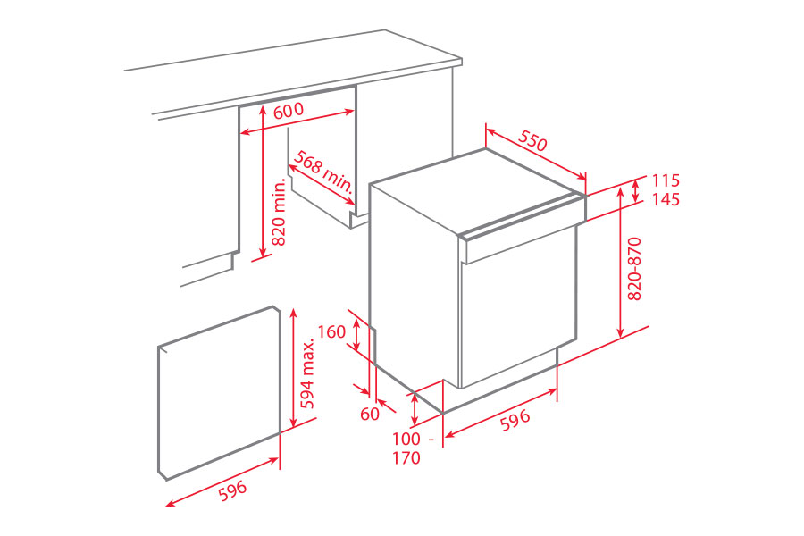 Máy rửa chén bát âm bán phần Teka DW8 60 S