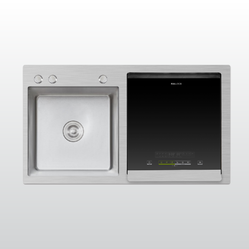 Máy rửa chén bát tích hợp chậu rửa Malloca WQP6-890F4