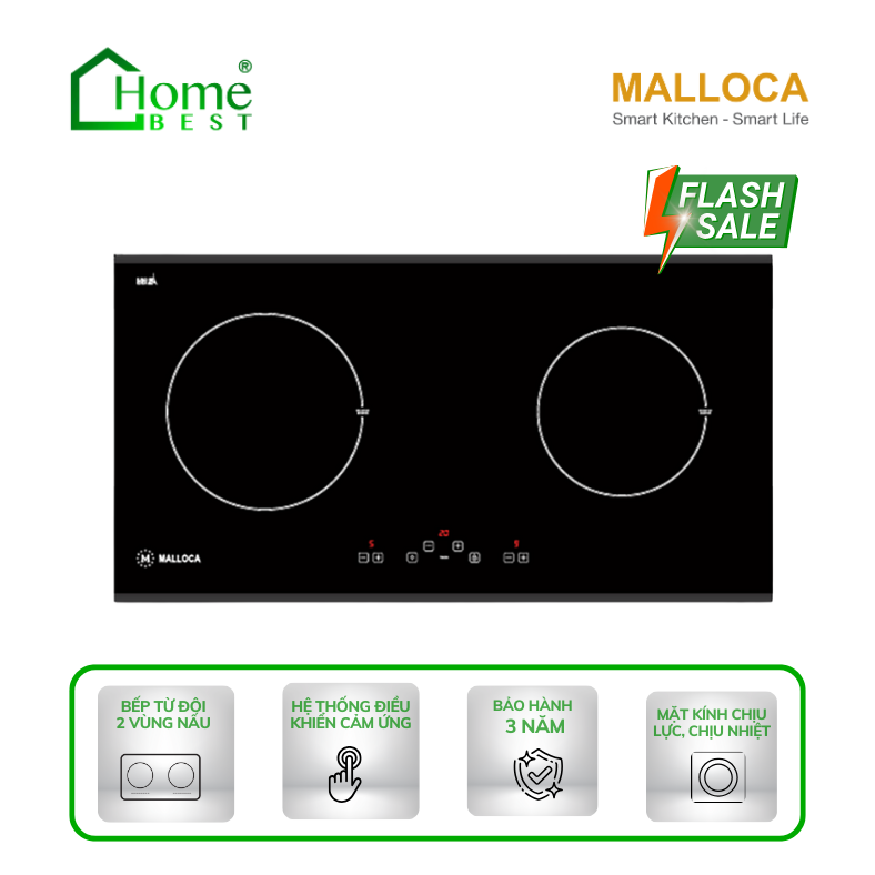 Bếp từ đôi Malloca MH-02I D