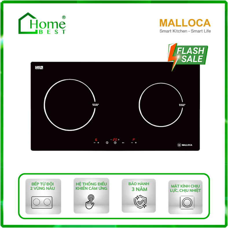 Bếp từ đôi Malloca MH-02I