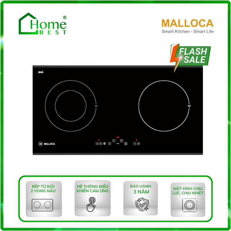 Bếp từ kết hợp hồng ngoại Malloca MH-02IR D