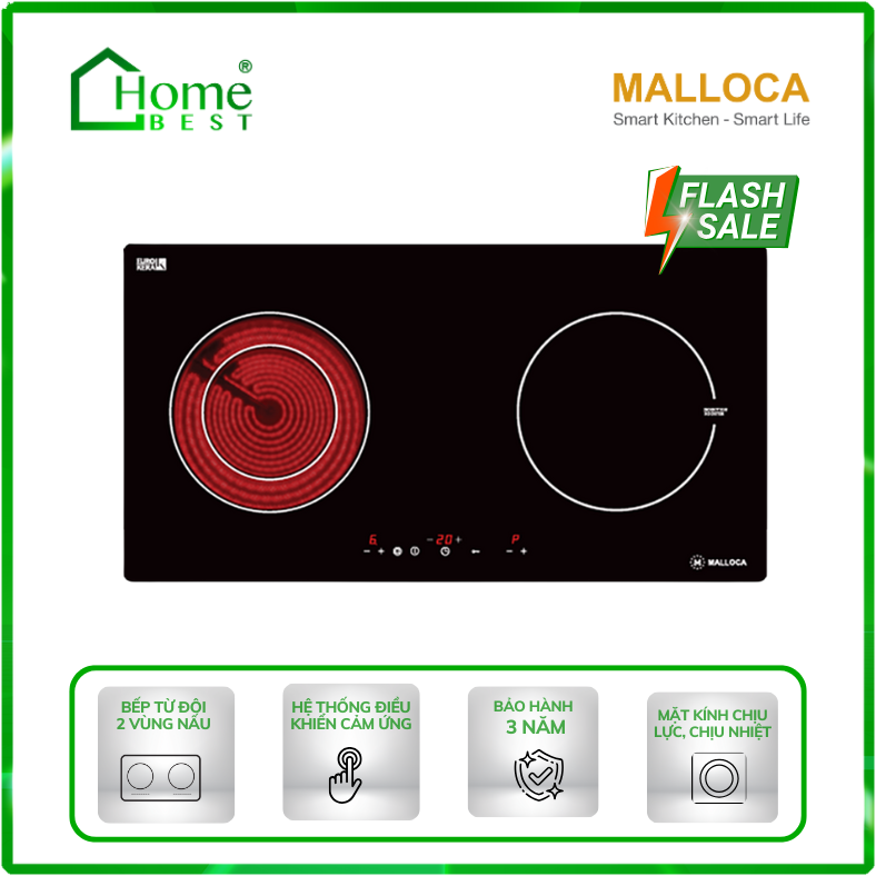 Bếp từ kết hợp hồng ngoại Malloca MH-02IR