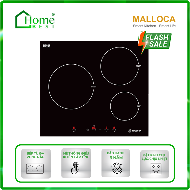 Bếp từ 3 vùng nấu Malloca MH-03I
