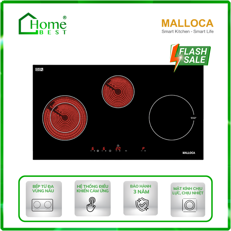 Bếp từ kết hợp hồng ngoại Malloca MH-03IRA