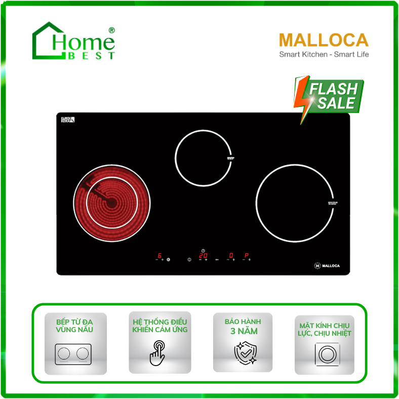 Bếp từ kết hợp hồng ngoại Malloca MH-03IRB LB