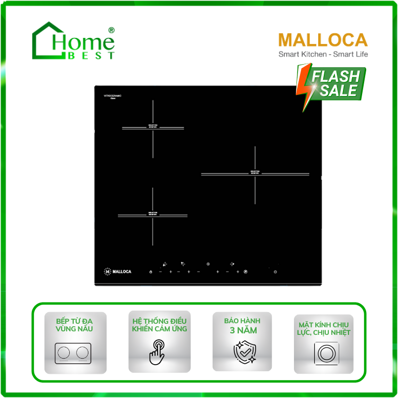 Bếp điện từ 3 vùng nấu Malloca MH-5903 IN