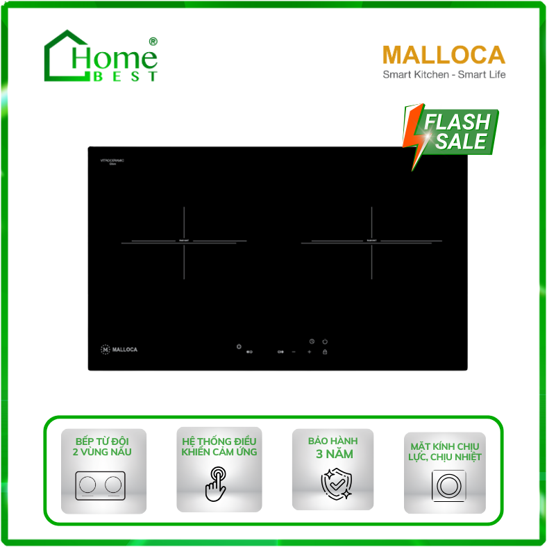 Bếp hồng ngoại đôi Malloca MH-732 ER