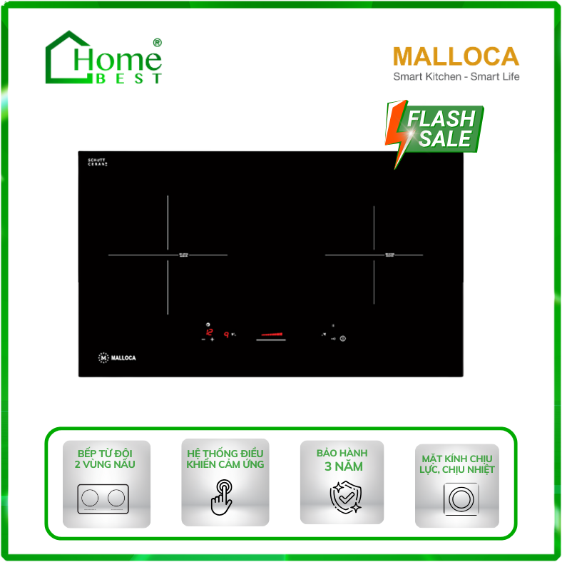 Bếp từ đôi Malloca MI 732 SL