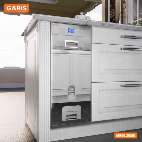 Thùng gạo mặt gương kính đen, điện tử Garis MR06.30E
