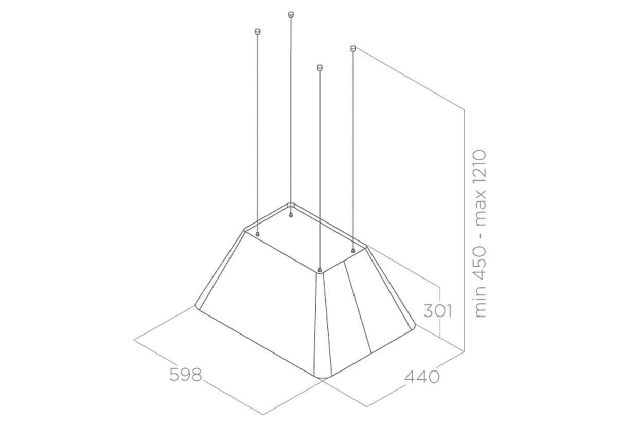Máy hút khói, hút mùi đảo Elica IKONA LIGHT BL MAT/F/60