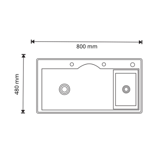 CHẬU RỬA CHÉN I-ROYAL 8048 1 HỘC INOX 304 DẬP IR-8048D 304