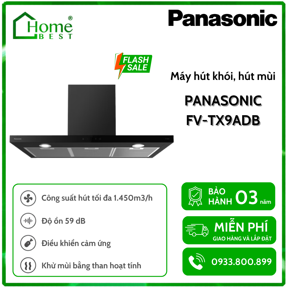 Máy hút khói, hút mùi chữ T Panasonic FV-TX9ADB