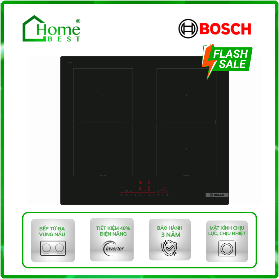Bếp từ đa vùng nấu Bosch PVQ61RHB1E Serie 6