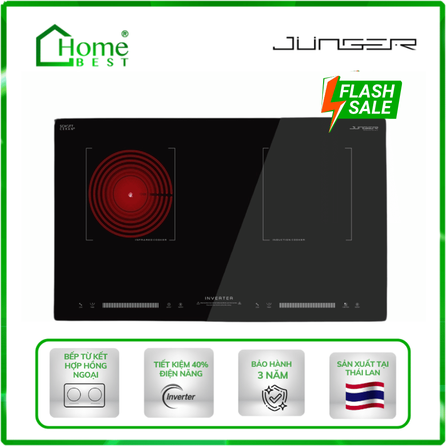 Bếp điện từ kết hợp hồng ngoại Junger JG ID-16