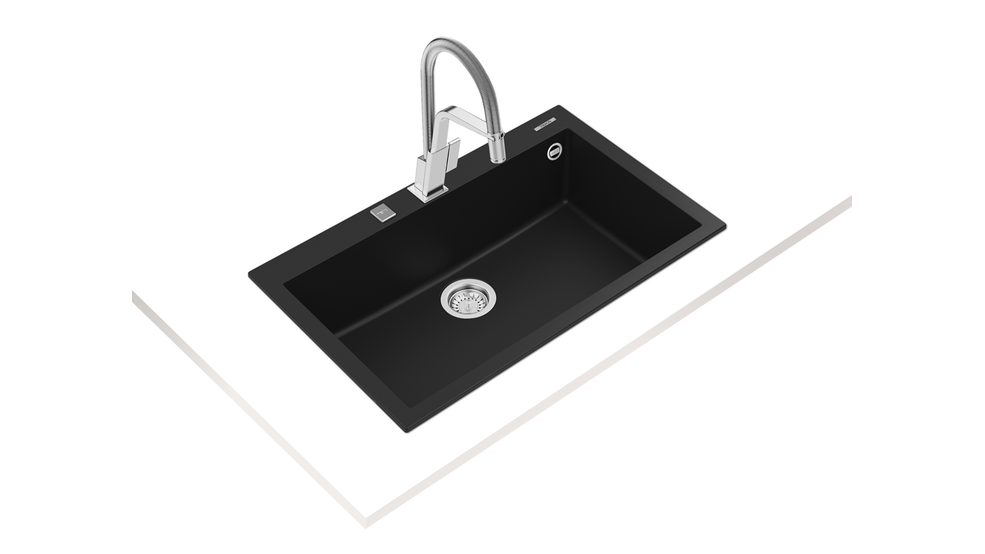 Chậu rửa đá 1 hộc Teka FORSQUARE 72.40 TG (BLACK)