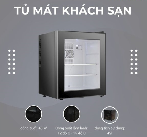 Tủ mát kách sạn Mininbar HS 42G cánh kính 42L