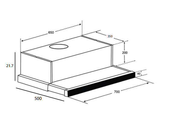 Máy hút khói, hút mùi âm tủ Spelier SP 70 AH (điều khiển cảm ứng vẫy tay)