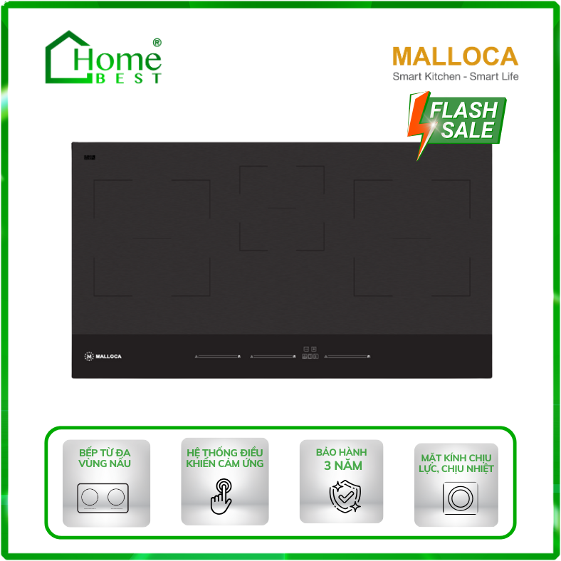 Bếp từ 3 vùng nấu Malloca SKYLUX MH-803