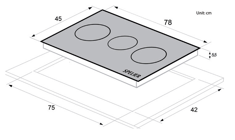 (Combo) Bếp từ 3 vùng nấu Spelier SPM-938I Plus