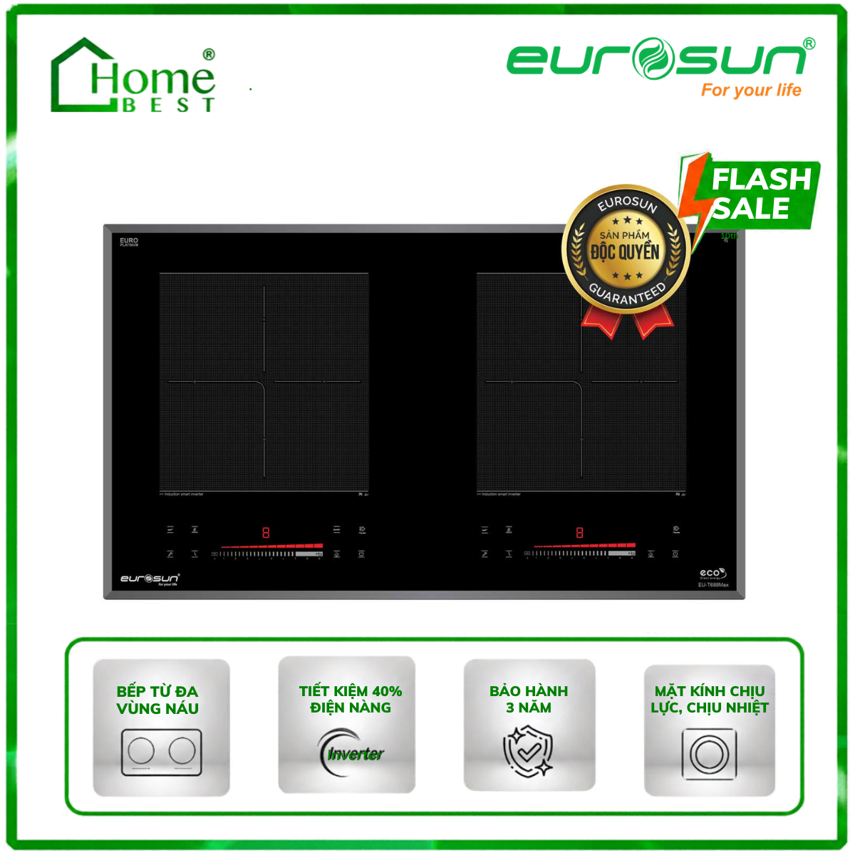 Bếp từ đôi Eurosun EU-T688Pro