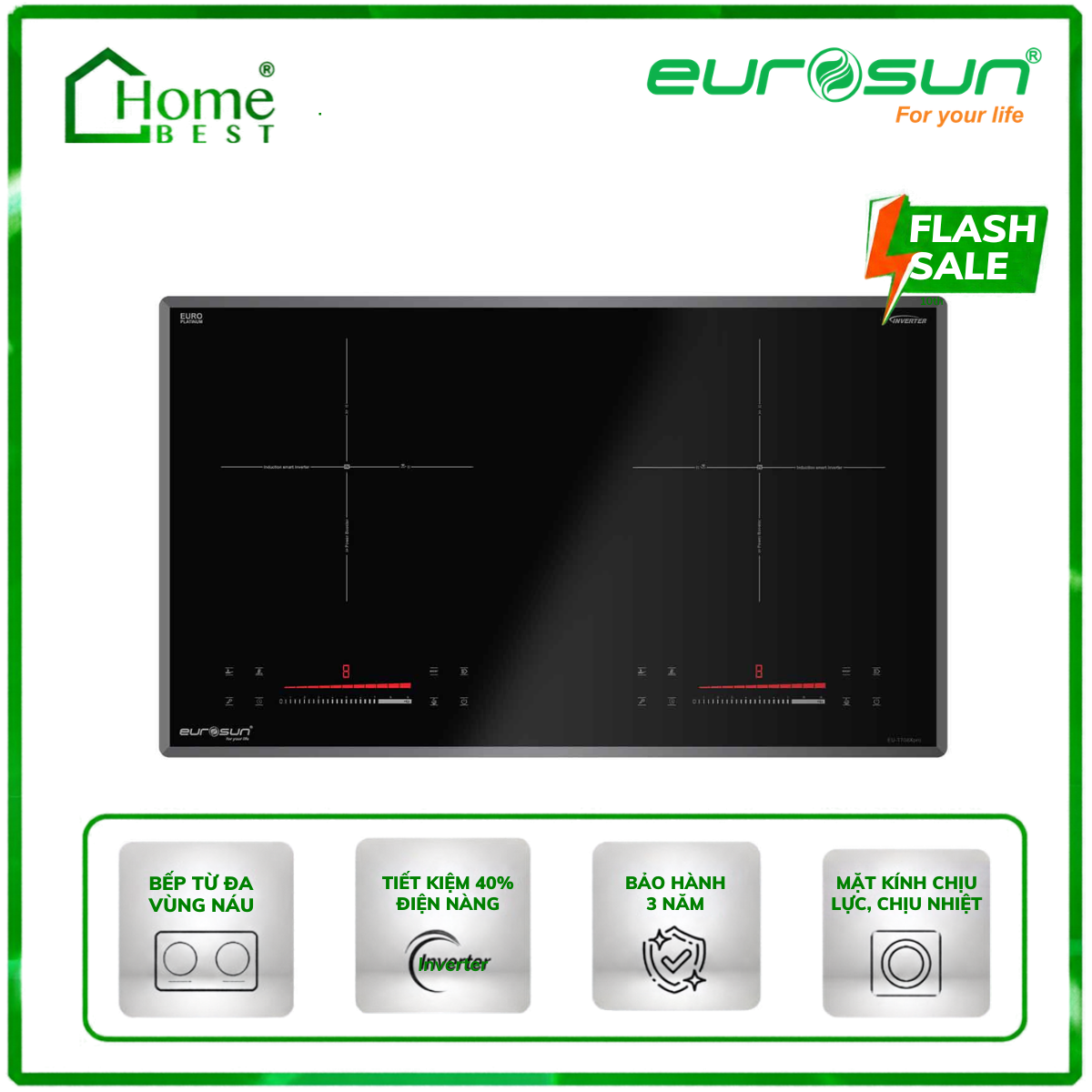 Bếp từ đôi Eurosun EU-T708XPro