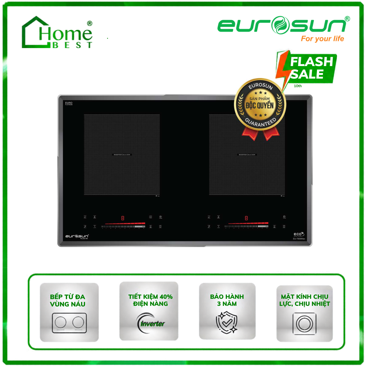 Bếp từ đôi Eurosun EU-T658Max