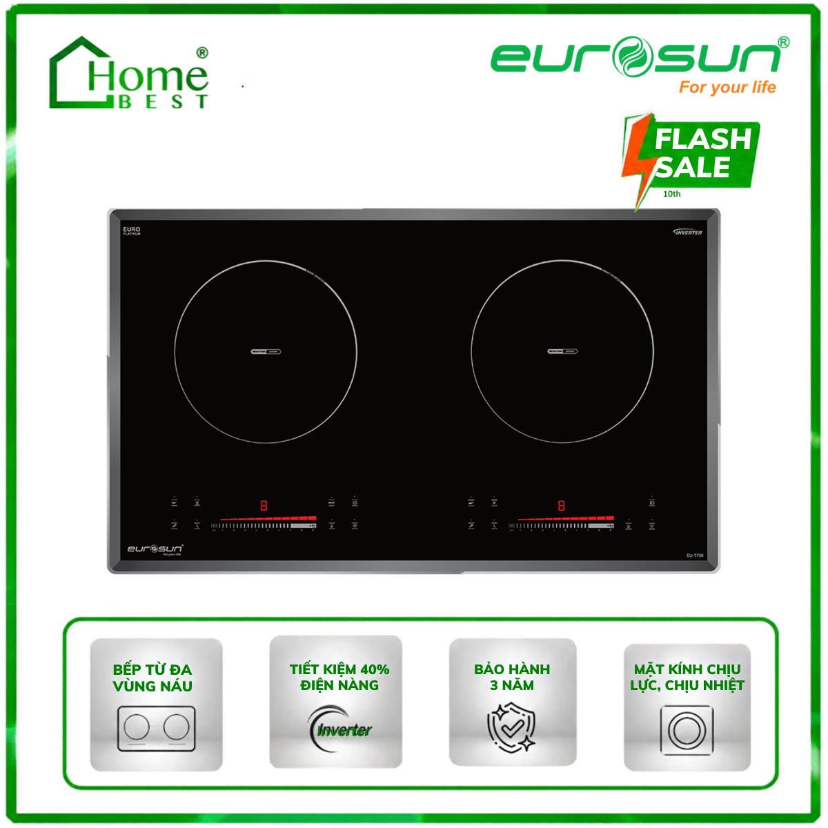 Bếp từ đôi Eurosun EU-T756