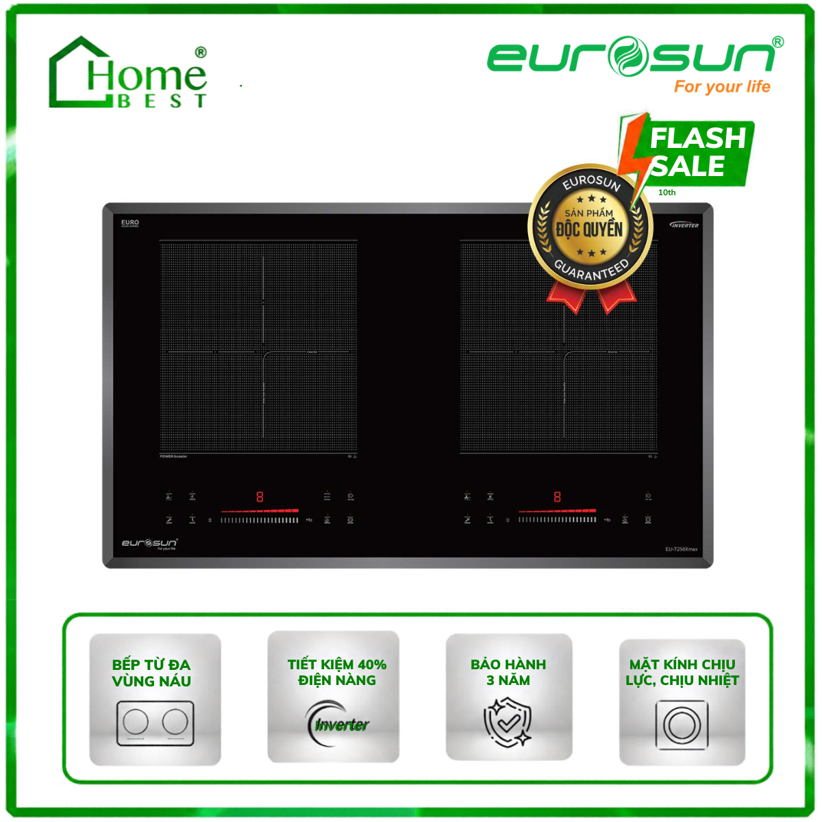 Bếp từ đôi Eurosun EU-T258Xmax
