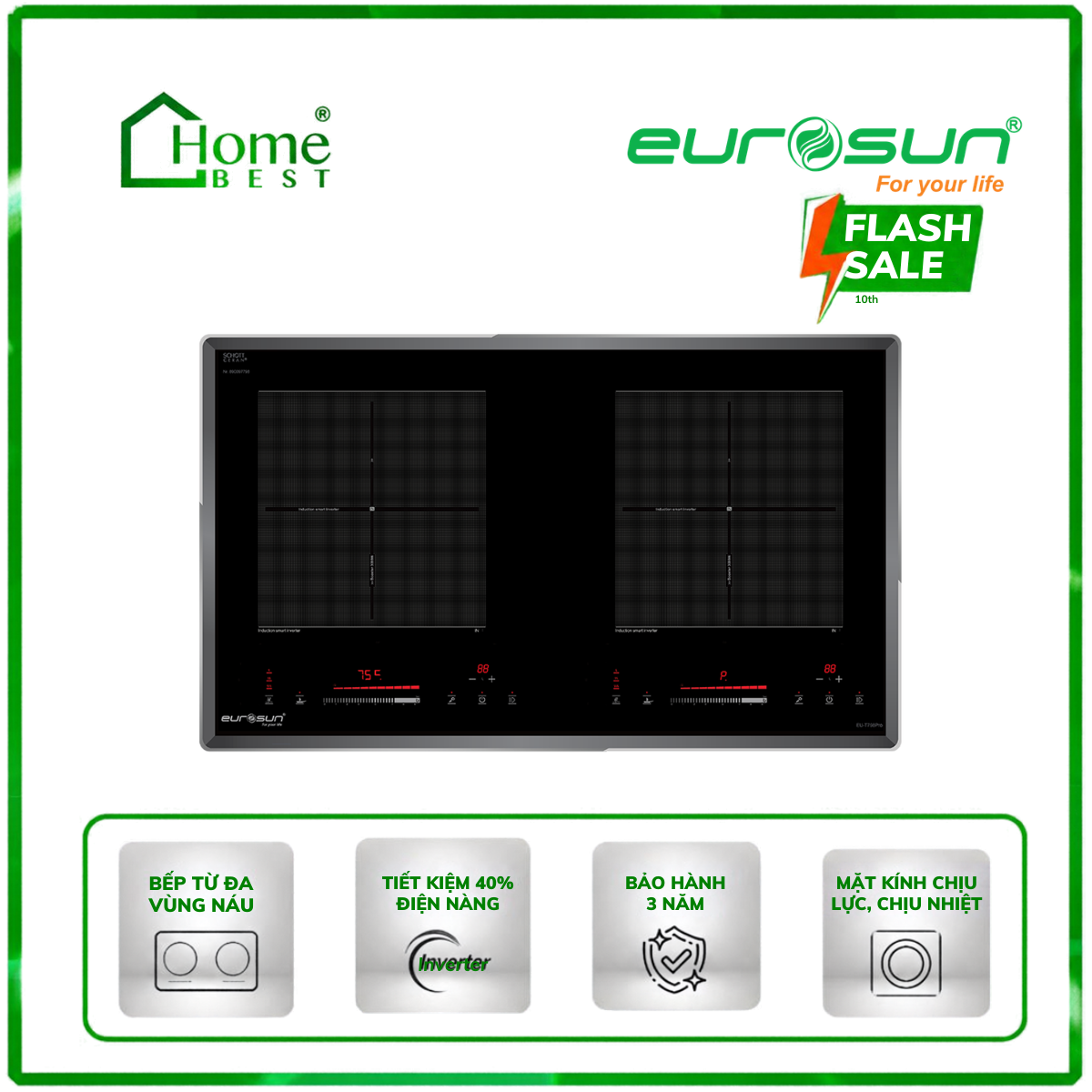 Bếp từ đôi Eurosun EU-T798XPRO
