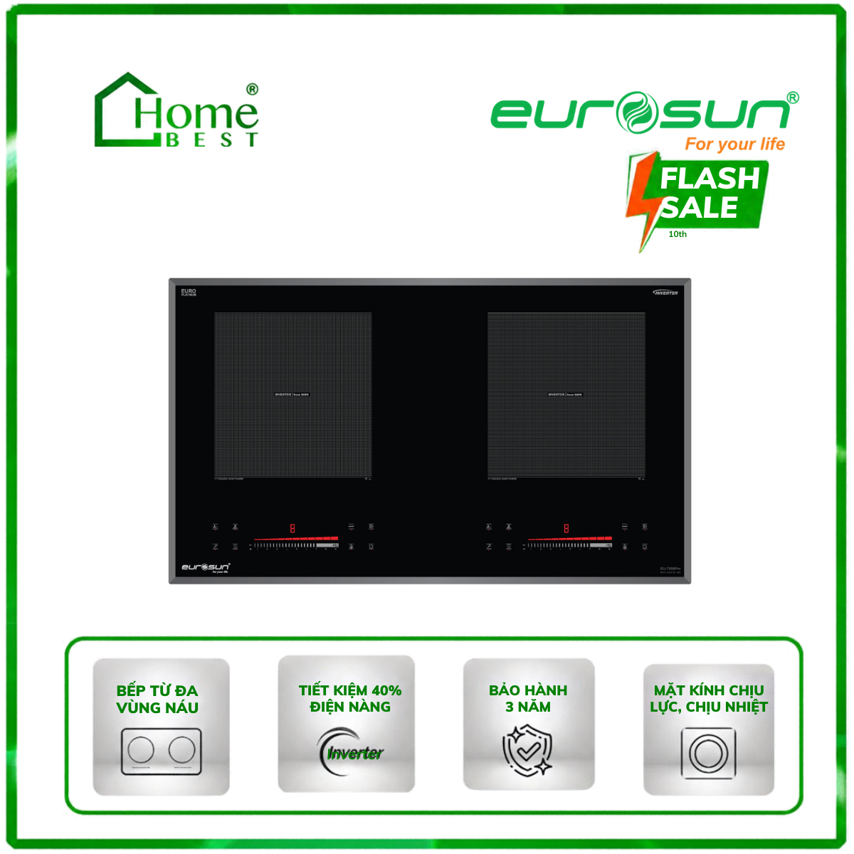 Bếp từ đôi Eurosun EU-T658Pro