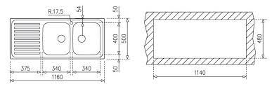 Chậu rửa INOX Teka CLASSIC 1160.500 2B.1D