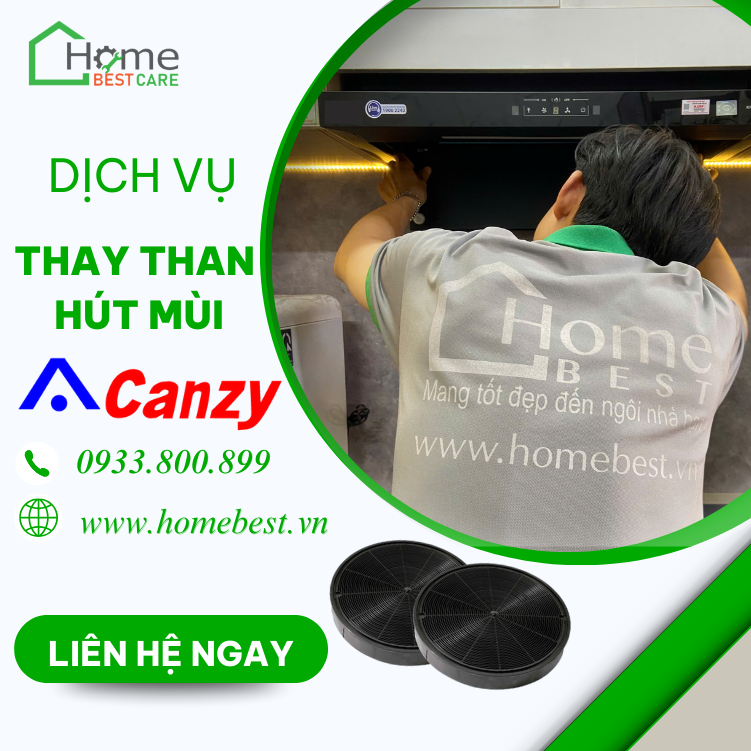 Thay than hút mùi Canzy