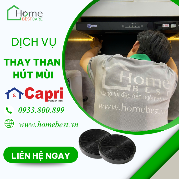 Thay than hút mùi Capri