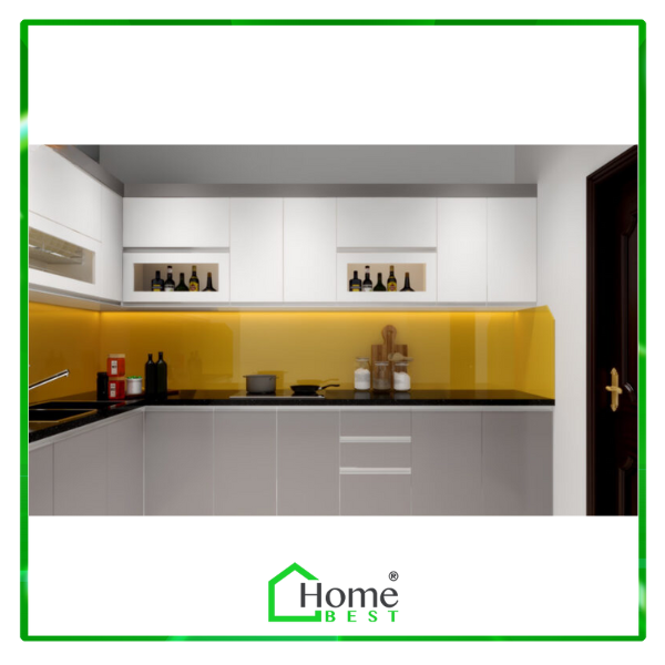 Tủ bếp nhựa Acrylic chữ L