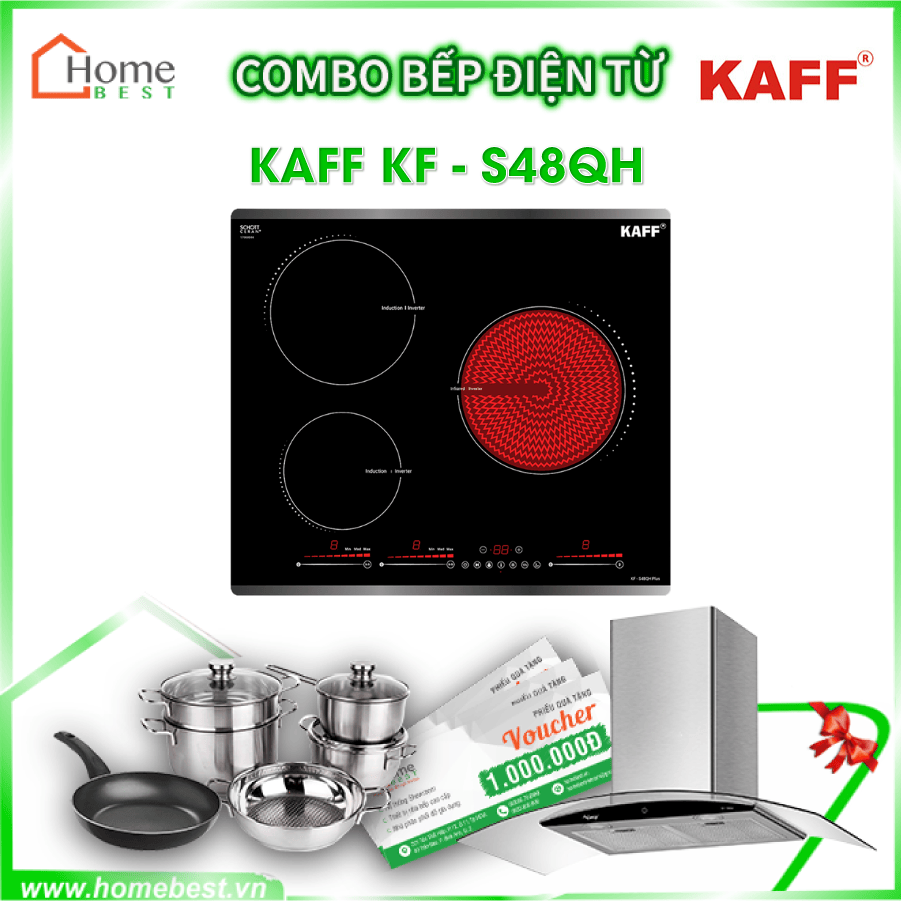 (Combo) Bếp điện từ kết hợp hồng ngoại Kaff KF-S48QH Plus