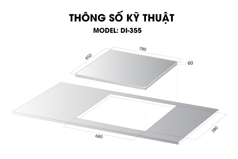 Bếp từ 3 vùng nấu Kocher DI-355