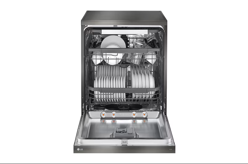 Máy rửa bát độc lập LG Quadwash TrueSteam™ màu đen bóng LDT14BSA4