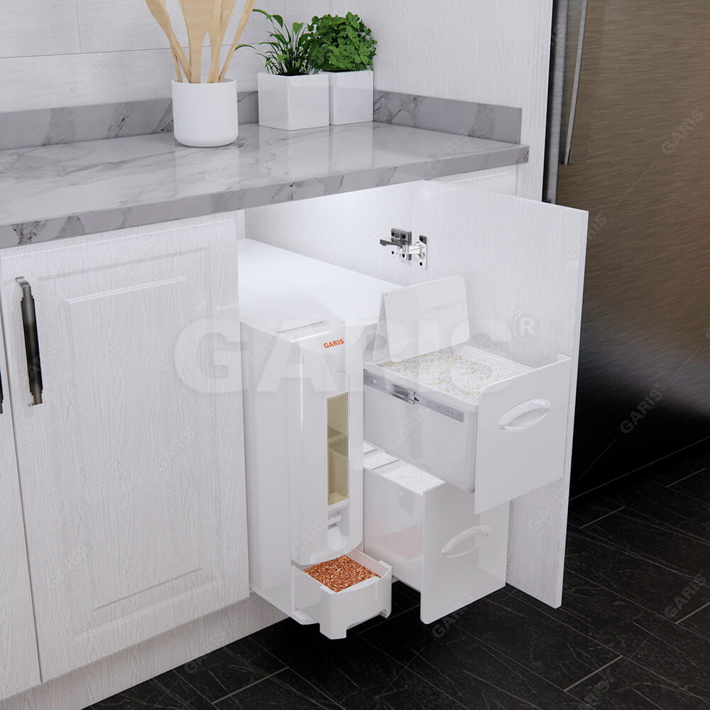Thùng gạo nhựa ABS cao cấp, cánh mở Garis GR09.45