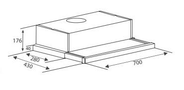 Máy hút khói, hút mùi âm tủ Latino LT- AT700G