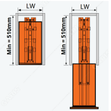 Tủ đồ khô 6 tầng khay nhôm cánh rút Garis MS6.40GA